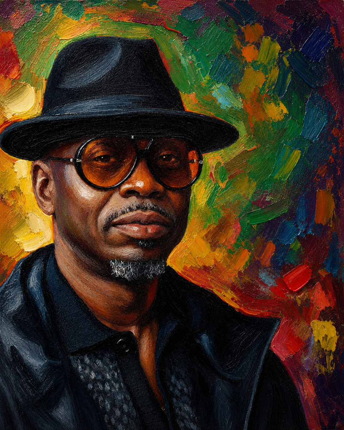 Painted portrait of Olakunle Soriyan, widely known as PK